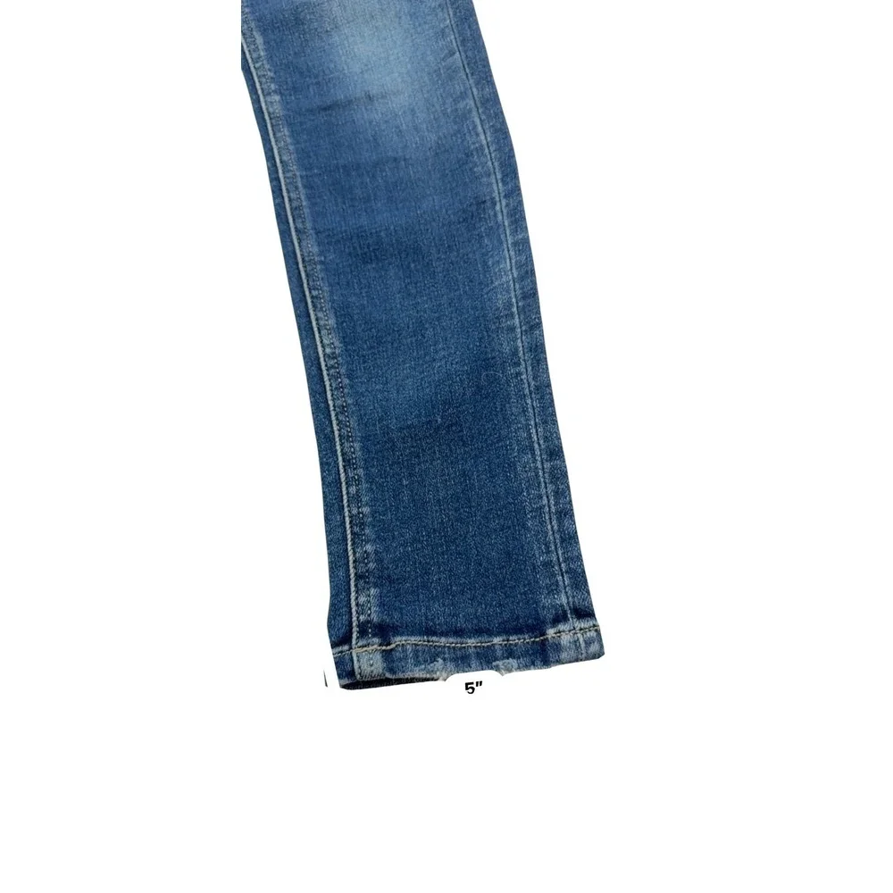 Flying Monkey Womens Skinny Jeans 25 Medium Wash Distressed Denim Frayed Hem